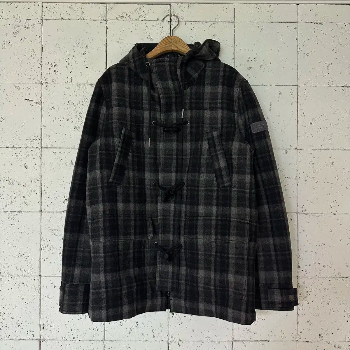 【雷市場（ポンジャン）商品韓国直送】 L CK Calvin Klein(カルバ・ンクライン) チェック ダッフルコート コート