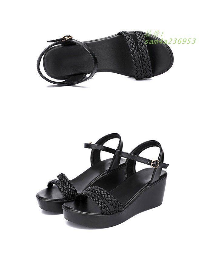 ストライプサンダル レディース