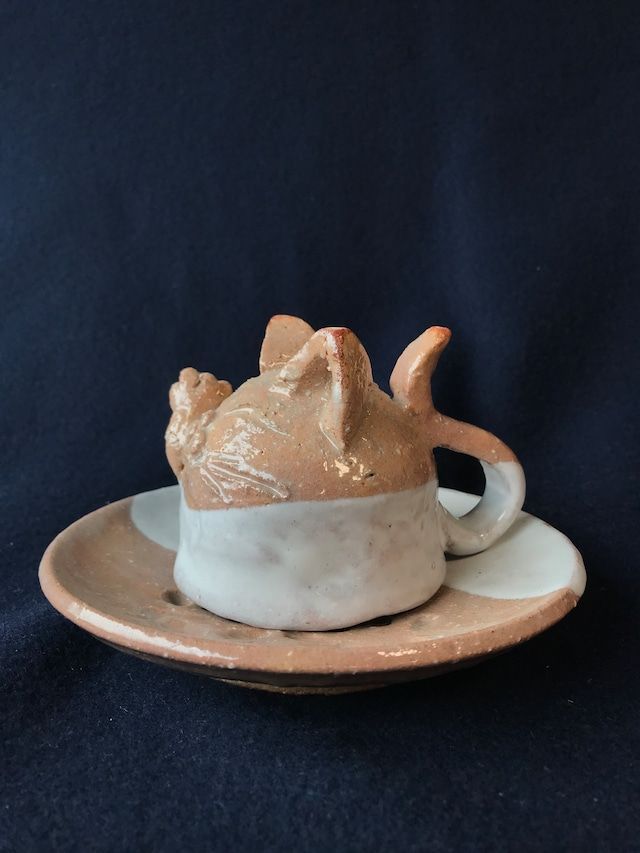 猫コーヒーカップ 小久保凌雲作 萩焼 Nakayacacan のbase