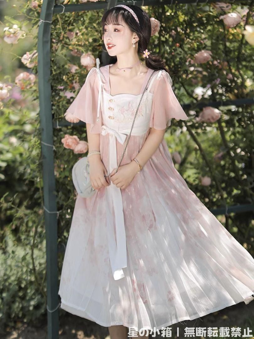 豪華刺繍 漢服 かんふく 古風衣装 レトロ風 中華ロリータ コスプレ ワンピース 唐装 仙女服 中華風 美しい刺繍 撮影会 舞台演出 推し活 仮装 HF 274