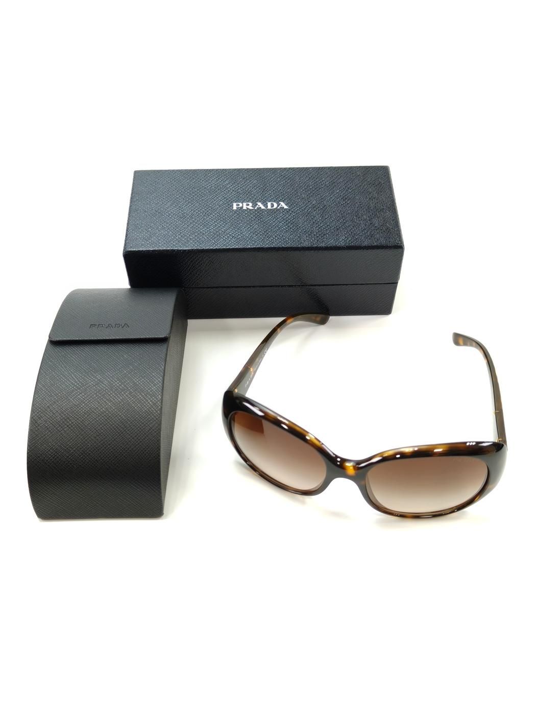 PRADA サングラス ブラウン レディース ロゴ有り Opaque Gradient Dark Brown Lenses Sunglasses with Prada logo
