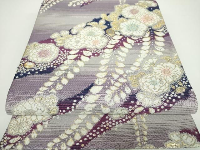 平和屋着物○六通柄袋帯 山取に辻が花 金銀糸 やまと誂製 正絹 逸品