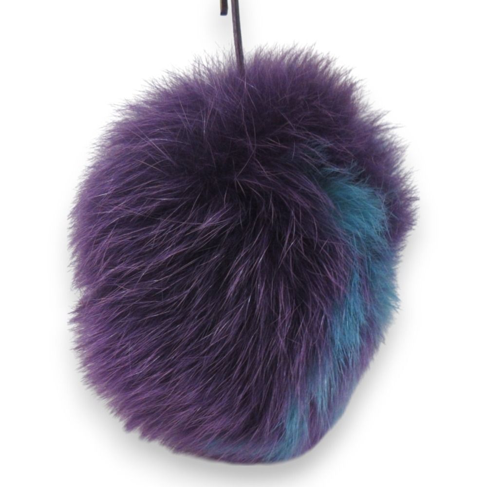 FENDI ポンポンチャーム☆パープル ✨極美品✨フェンディ ファー  