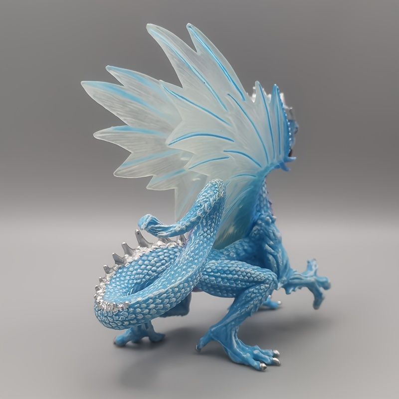 ドラゴン 化け物 ミニチュア 樹脂製 14cm 龍 ブルー 青 フィギュア