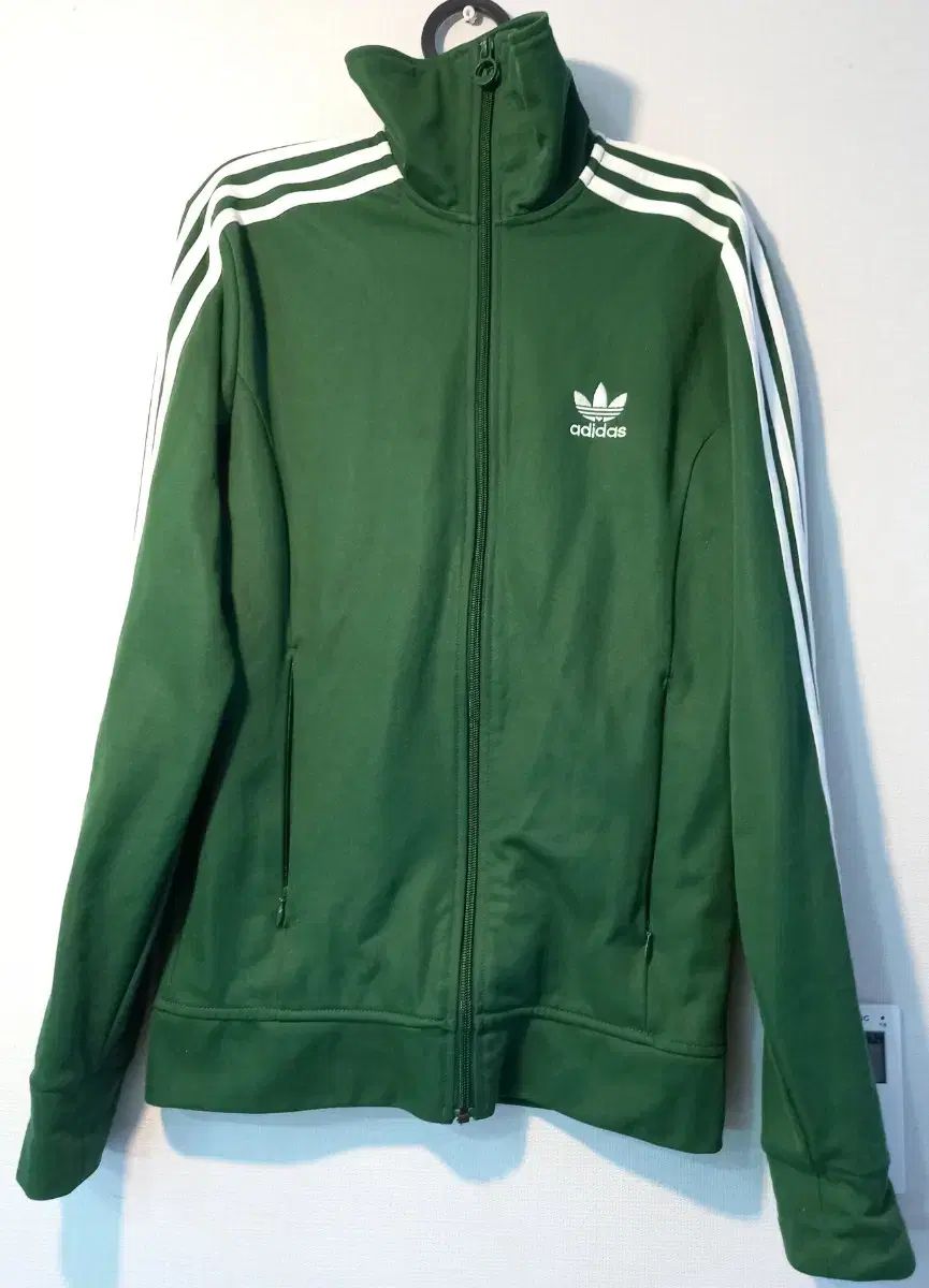 adidas(アディダス) ヨーロッパ スーパーホワイト 緑 トラックトップス ジャージ ジャージ ジップアップ 90 ／ S