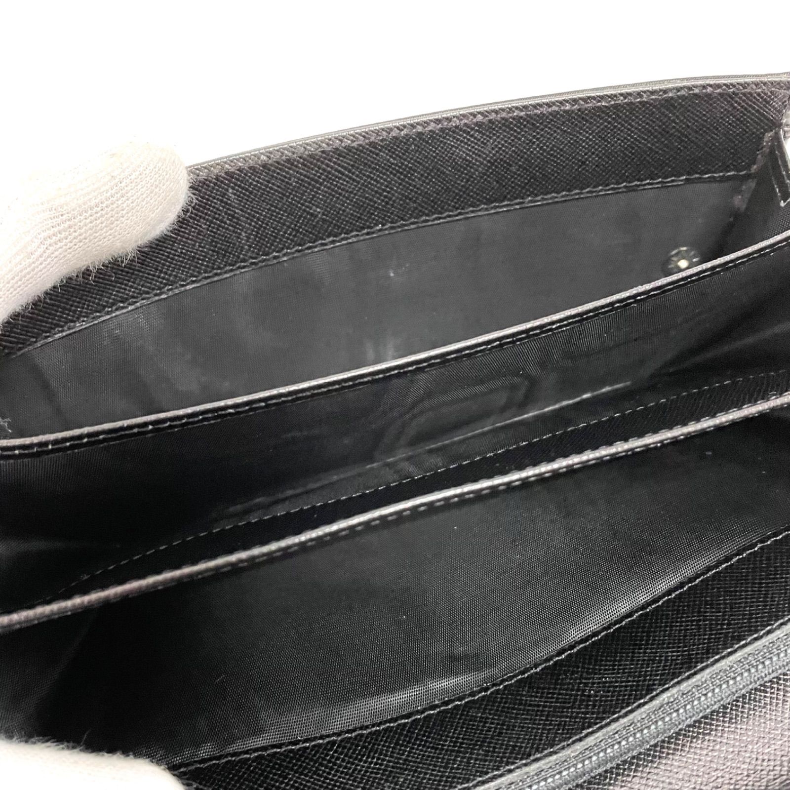 三角ロゴ PRADA 長財布 プラダ ナイロン テスート - 美品 ブラック 