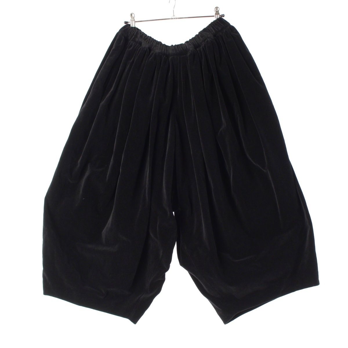 コムデギャルソン AD2025 ベロア コットン ベルベット ギャザー バルーン パンツ ボトムス RN-P001 ブラック S