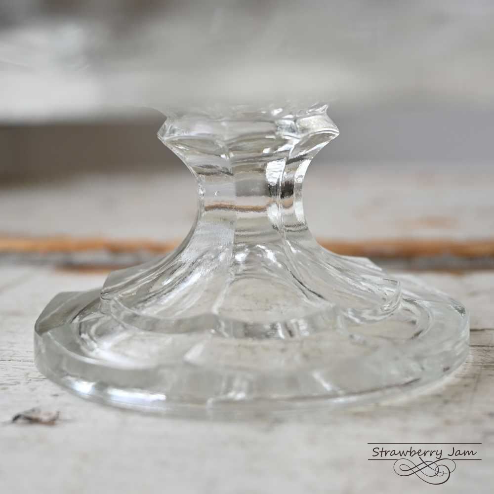 英国アンティーク　カットガラス ケーキスタンド高め 英国アンティーク カットガラス ケーキスタンド高め