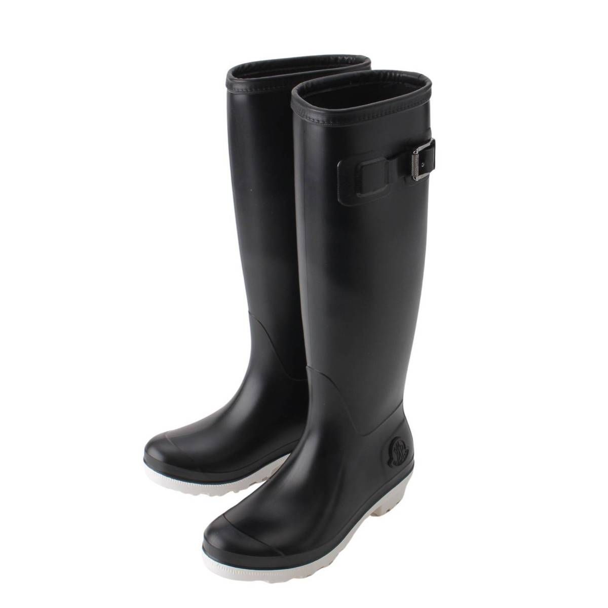 BLACK】モンクレール ロングブーツ モンクレール ロングレインブーツ38