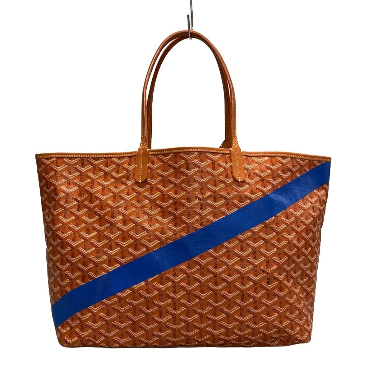 GOYARD(ゴヤール) トートバッグ サンルイPM オレンジ×ブルー×マルチ レザー