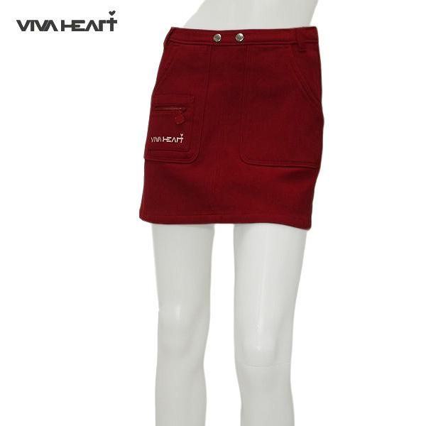 VIVA HEAT パッチワークスカート 赤　ダウン　冬 ビバハート VIVA HEART レディース 秋冬 ストレッチ コーデュロイ