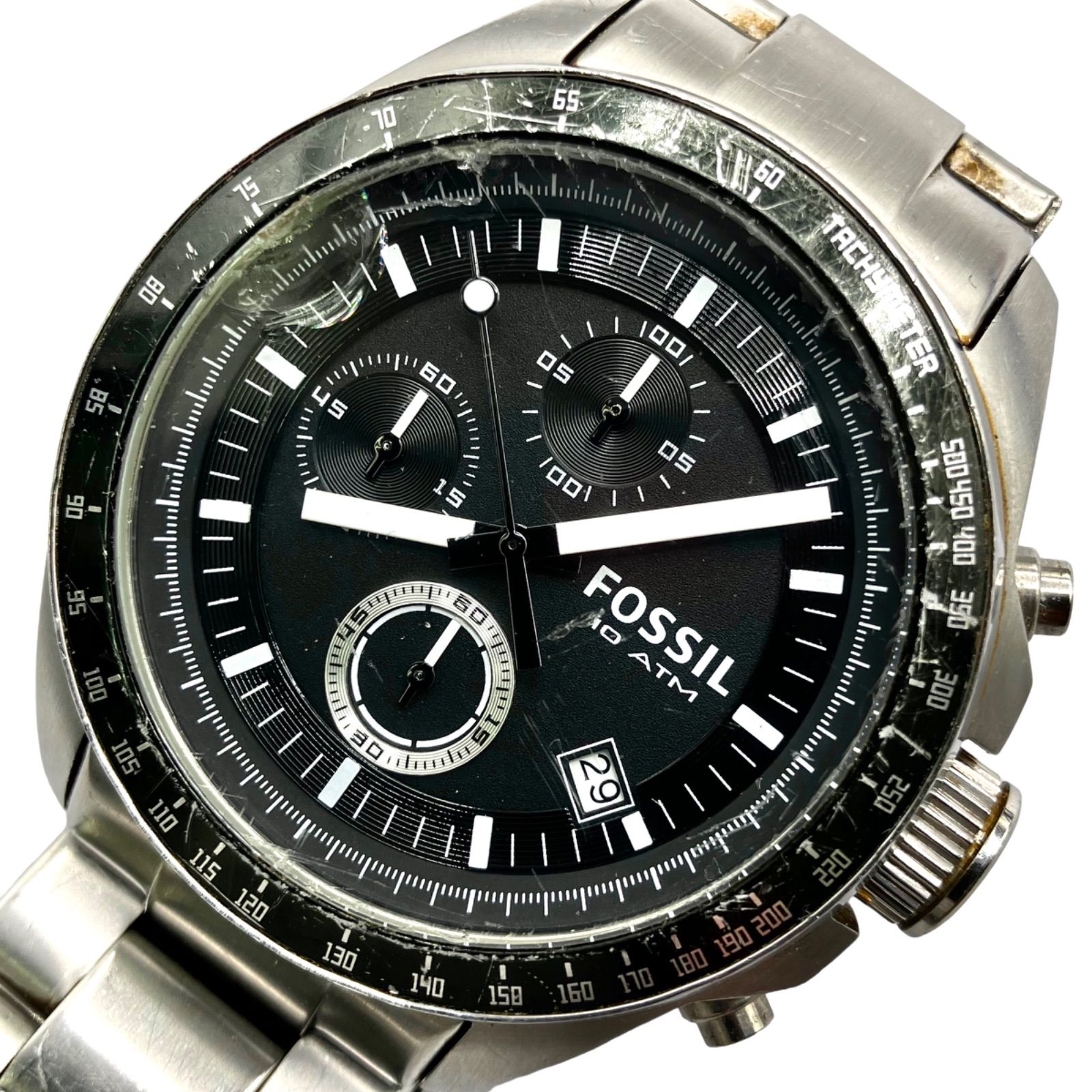 美品 ケース付き FOSSIL フォッシル DECKER CH2600 クロノグラフ 