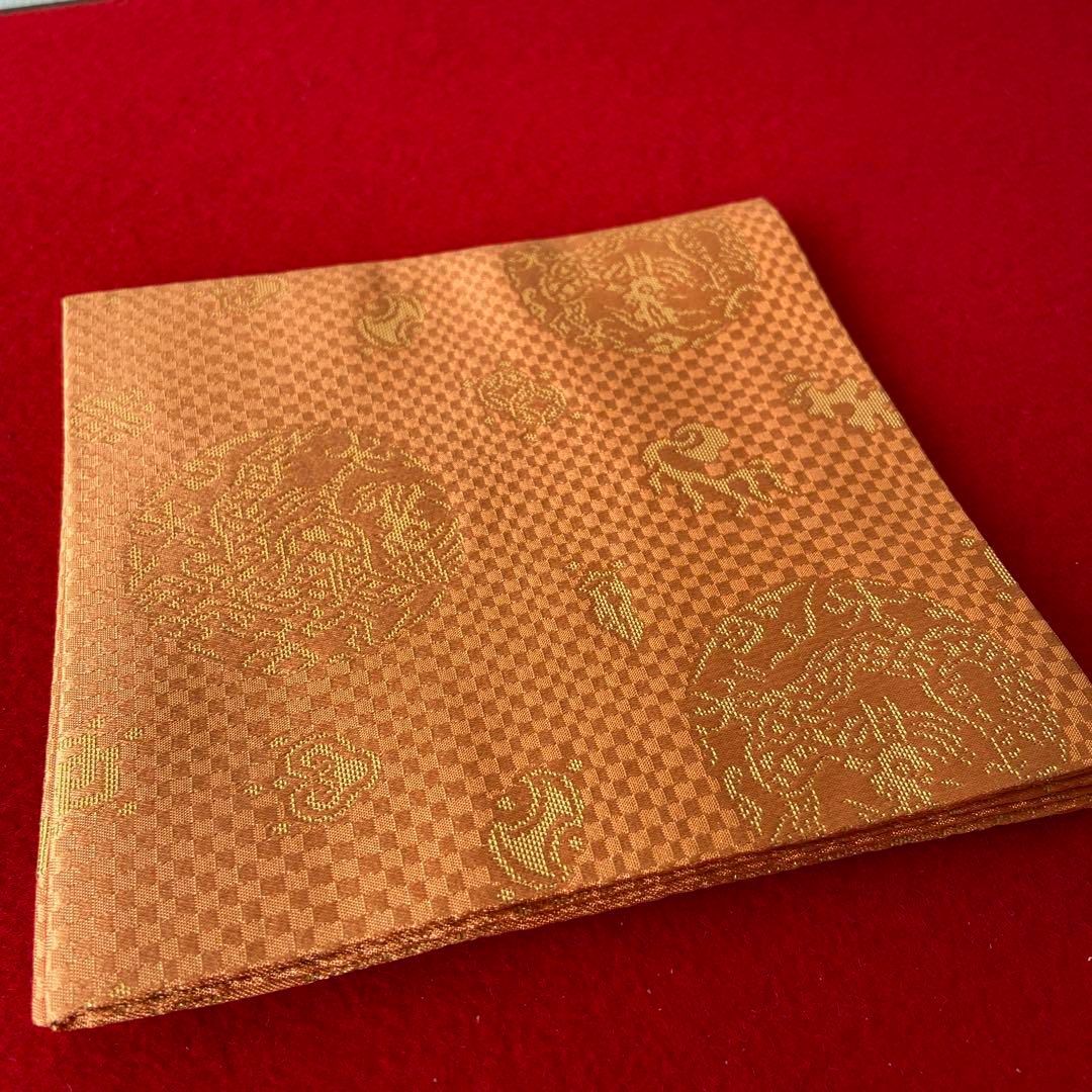袱紗 堀内宗匠 石畳地丸龍宝尽し金襴 なかざわ織物 表千家 帛紗