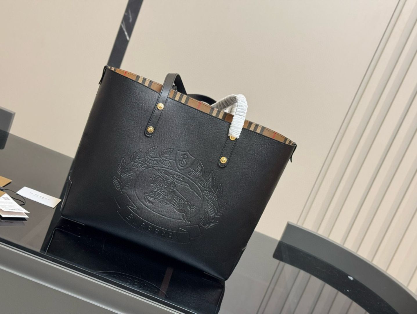 トートバッグ BURBERRY Printed Canvas Shopping Bag 今日特価】Burberry Canvas Shopping Tote Bag 35×30cm-WTO輸入