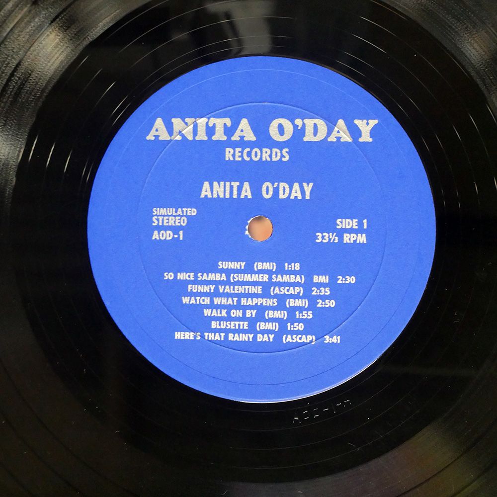 米 US盤 ANITA O'DAY/AND RHYTHM SECTION/ANITA O'DAY AOD1 LP
