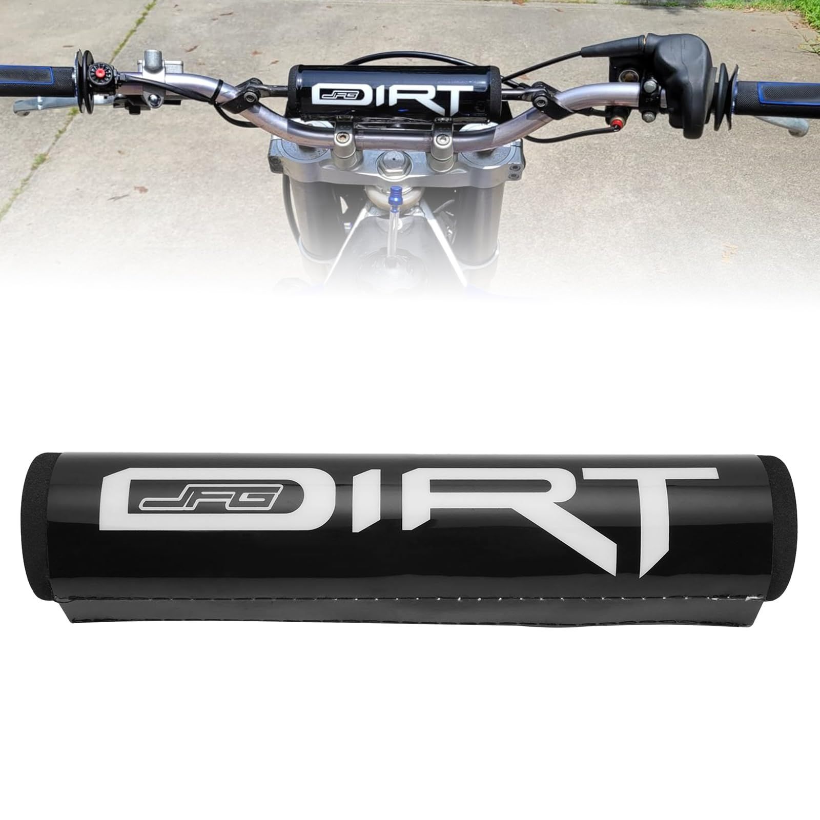 ハンドルバーパッド 9.84'' 250mm バイク 全車種 汎用 オートバイ オフロードバイク モトクロ JFG ATV バーパッド ‐ ブラック