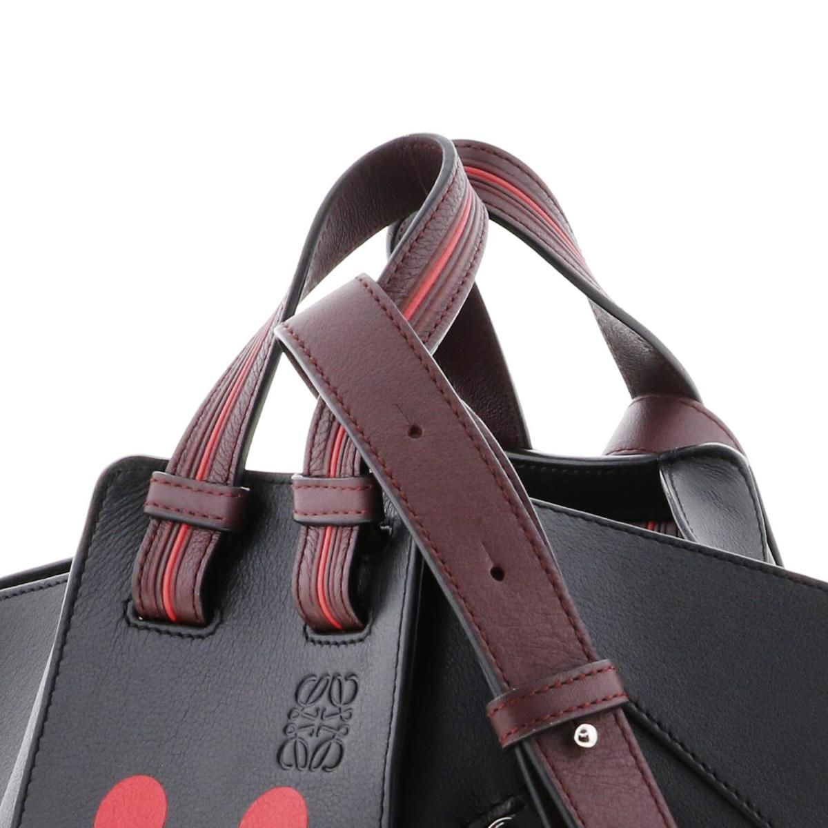 【中古】 LOEWE （ロエベ） ﾊﾝﾓｯｸ ｻｰｸﾙ ｽﾓｰﾙ ｼｮﾙﾀﾞｰﾊﾞｯｸﾞ ﾗﾋﾟｽﾀﾙ バッグ ショルダー/メッセンジャーバッグ 黒  赤 ドット Black 327.93.N60 used:A