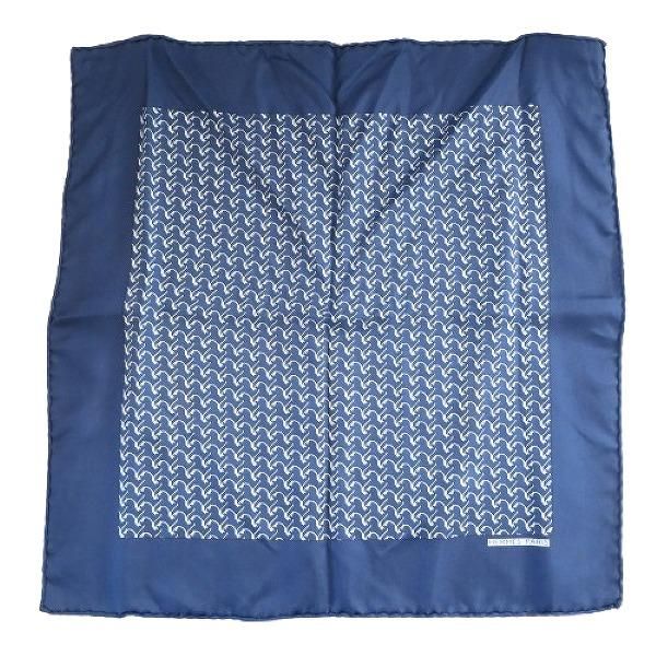apzs エルメス HERMES スカーフ カレ42 チーフ プチカレ 紺 シルク