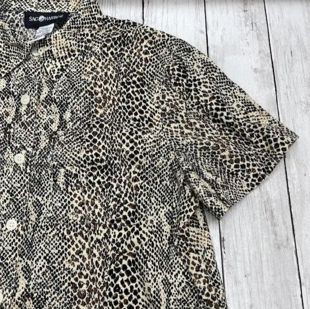 イタリア製【D&G】ヒョウ柄半袖ポロシャツ　コットン　レオパード　SIZE38 イタリア製【D&G】ヒョウ柄半袖ポロシャツ コットン レオパード SIZE38