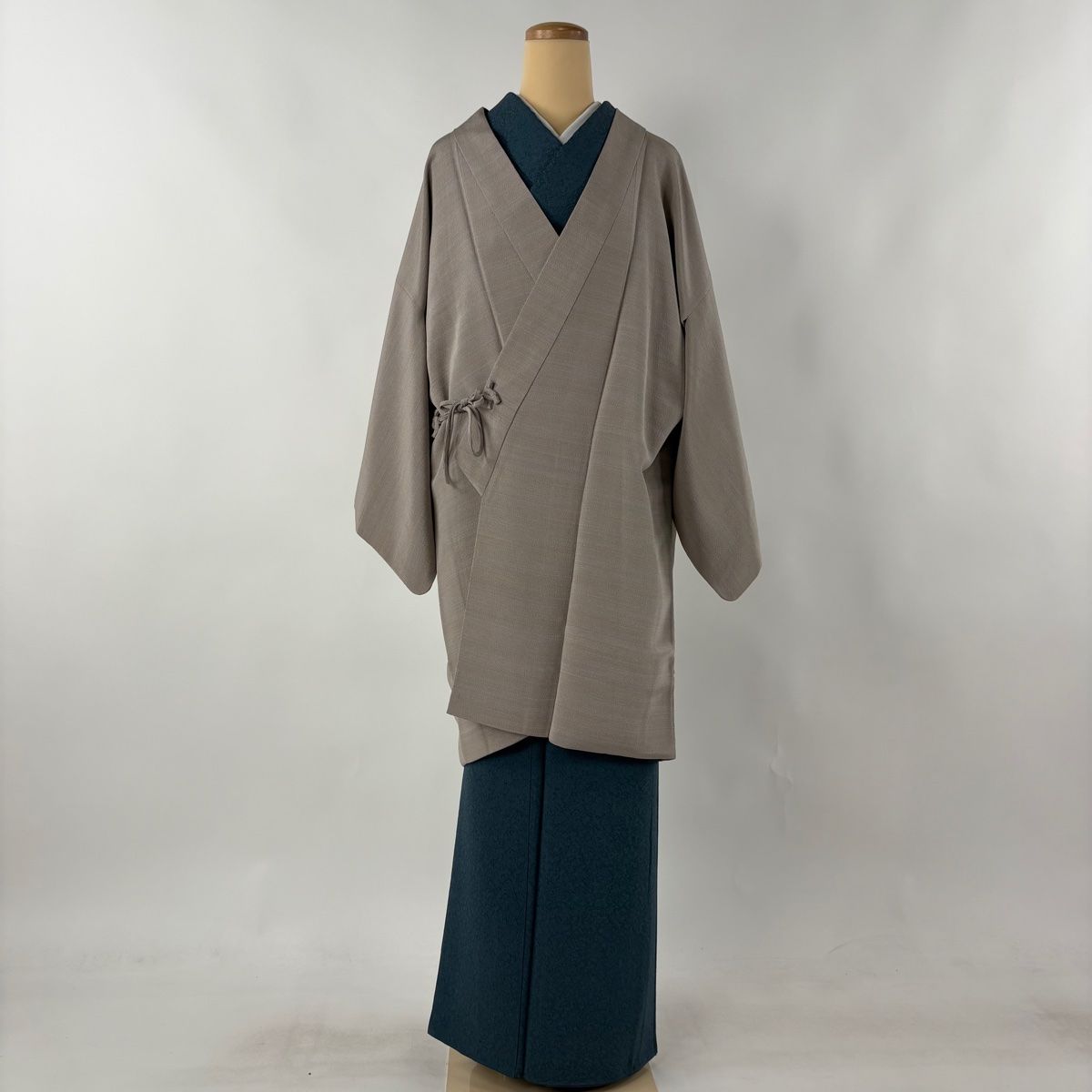 市場】道中着 身丈106cm 裄丈63cm S 地紋 染め分け 紫 正絹 逸品