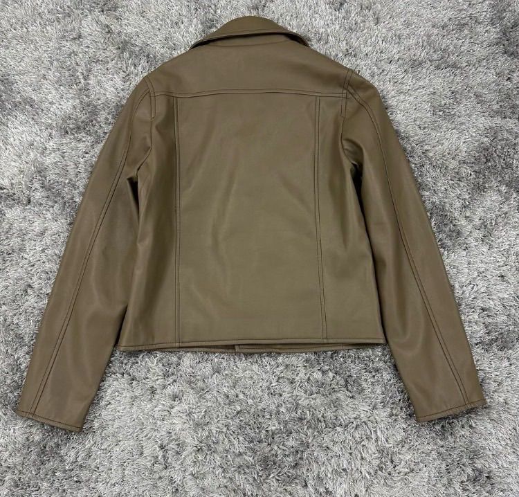 UNITED ARROWS ユナイテッドアローズ フェイクレザー ライダース A DAY IN THE LIFE ライダースジャケット 合成皮革 モカ ブラウン グレージュ ベージュ系