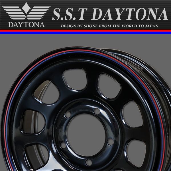 会社宛 4本価格 SHONE SST DAYTONA デイトナブラック 赤青 16 5 J 5穴 139 7 mm ET 20 ジムニー スチール NO SH 183