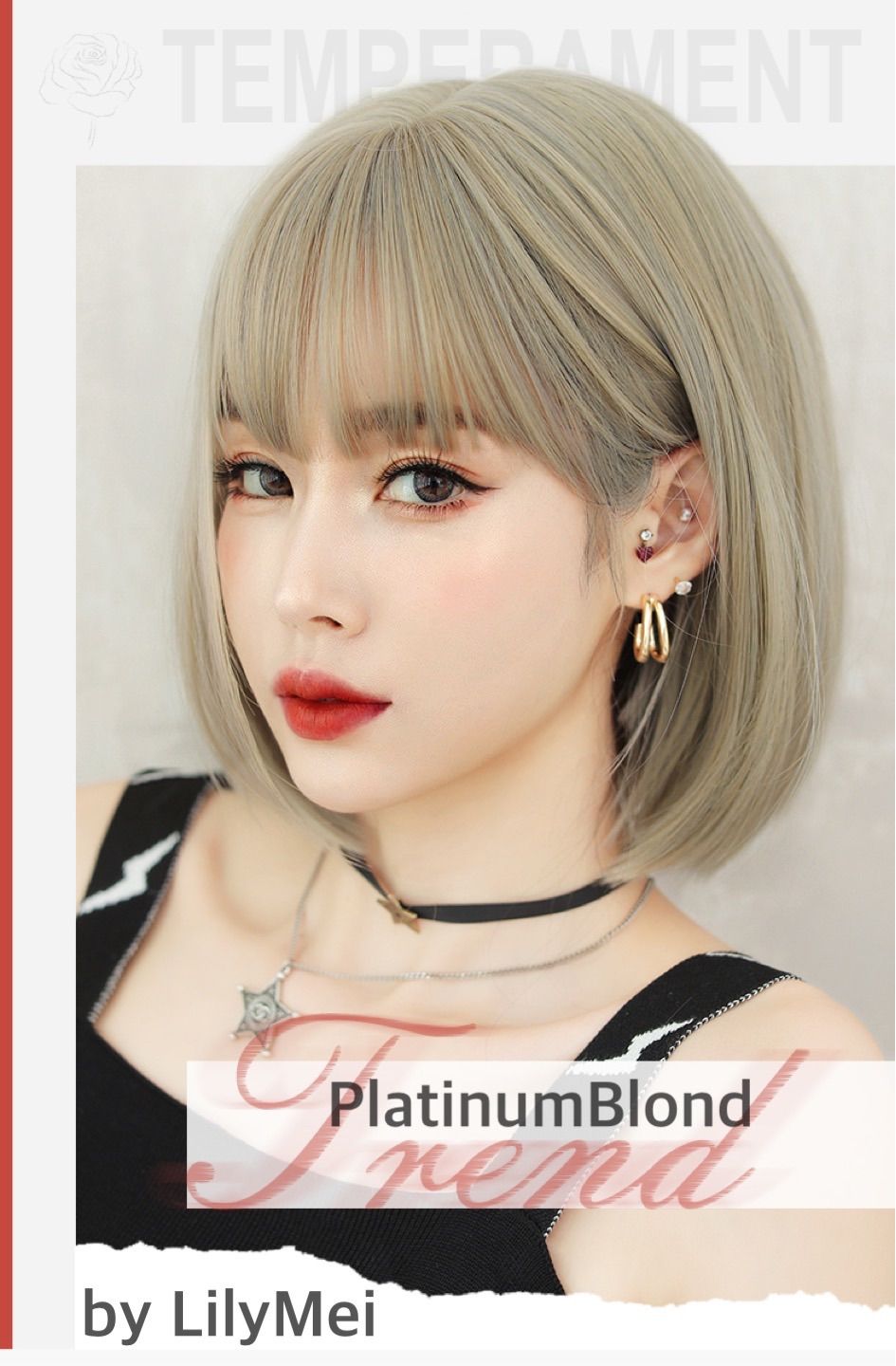 プラチナブロンド ショート ボブ ウィッグ - メルカリ