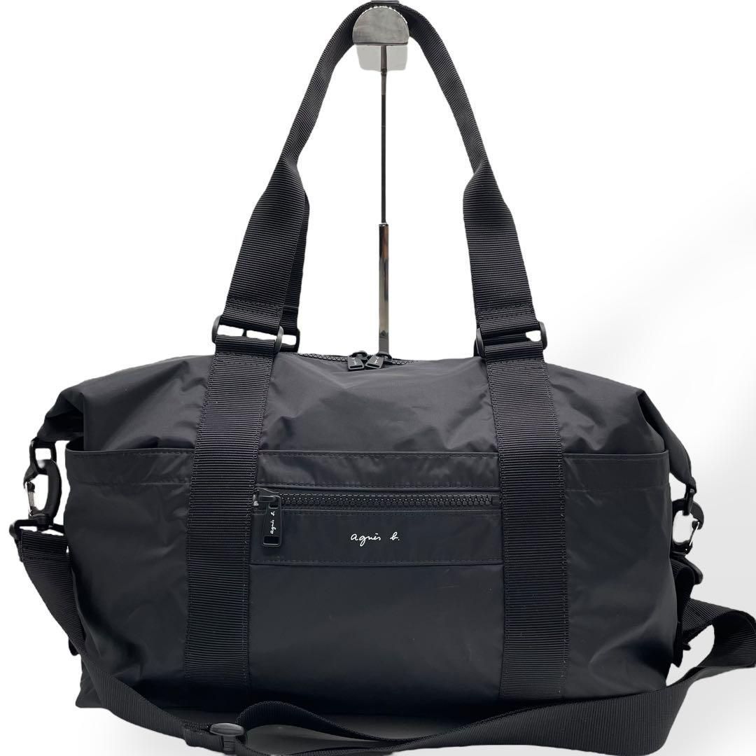 【美品】agnes b. VOYAGE ボストンバッグ 2way  ナイロン 極美品 agnes b.VOYAGE ナイロン×レザー ボストンバック 大容量