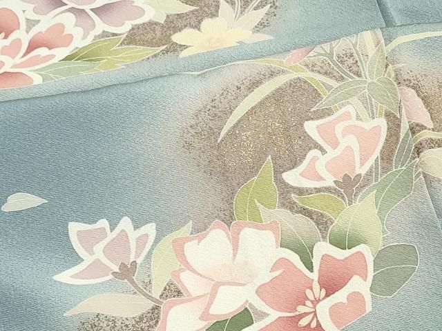 平和屋着物○訪問着 螺鈿 草花文 暈し染め 金彩 正絹 逸品 AABA4485np