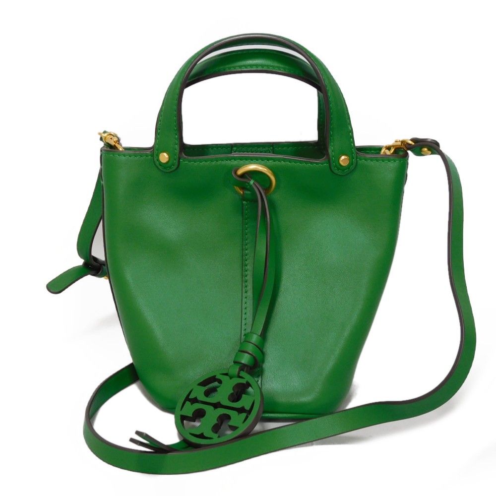 Tory Burch トリーバーチ ミラー ミニ バケット グリーン 2WAY ショルダーバッグ ダブルT ロゴ アルグラ ハンドバッグ 55222 367