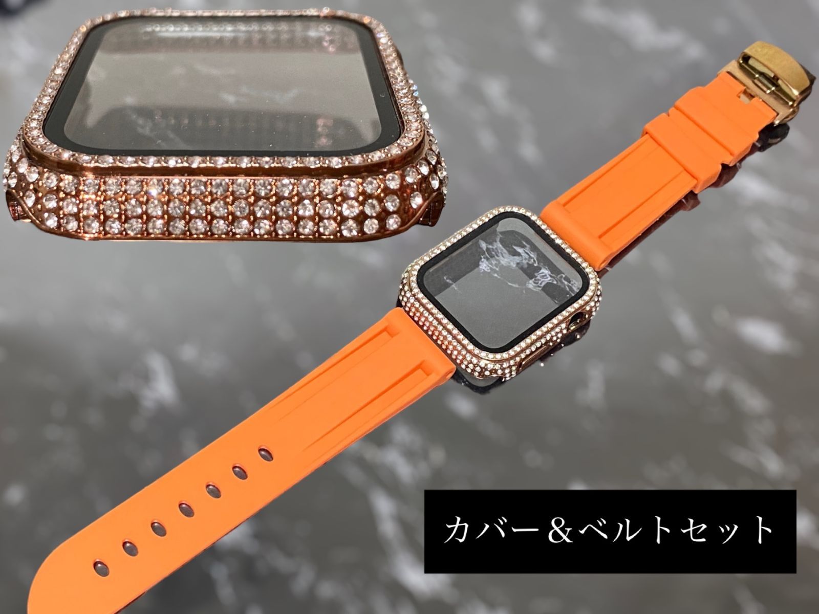 ローズ オレンジ アップルウォッチ ケースカバーApple Watch. Dラバー 