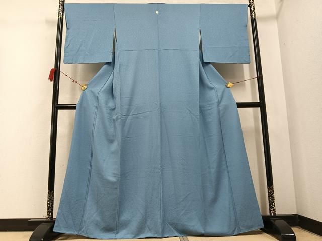 平和屋着物●上質な色無地 花地紋 浅縹色 正絹 AABC4451ph