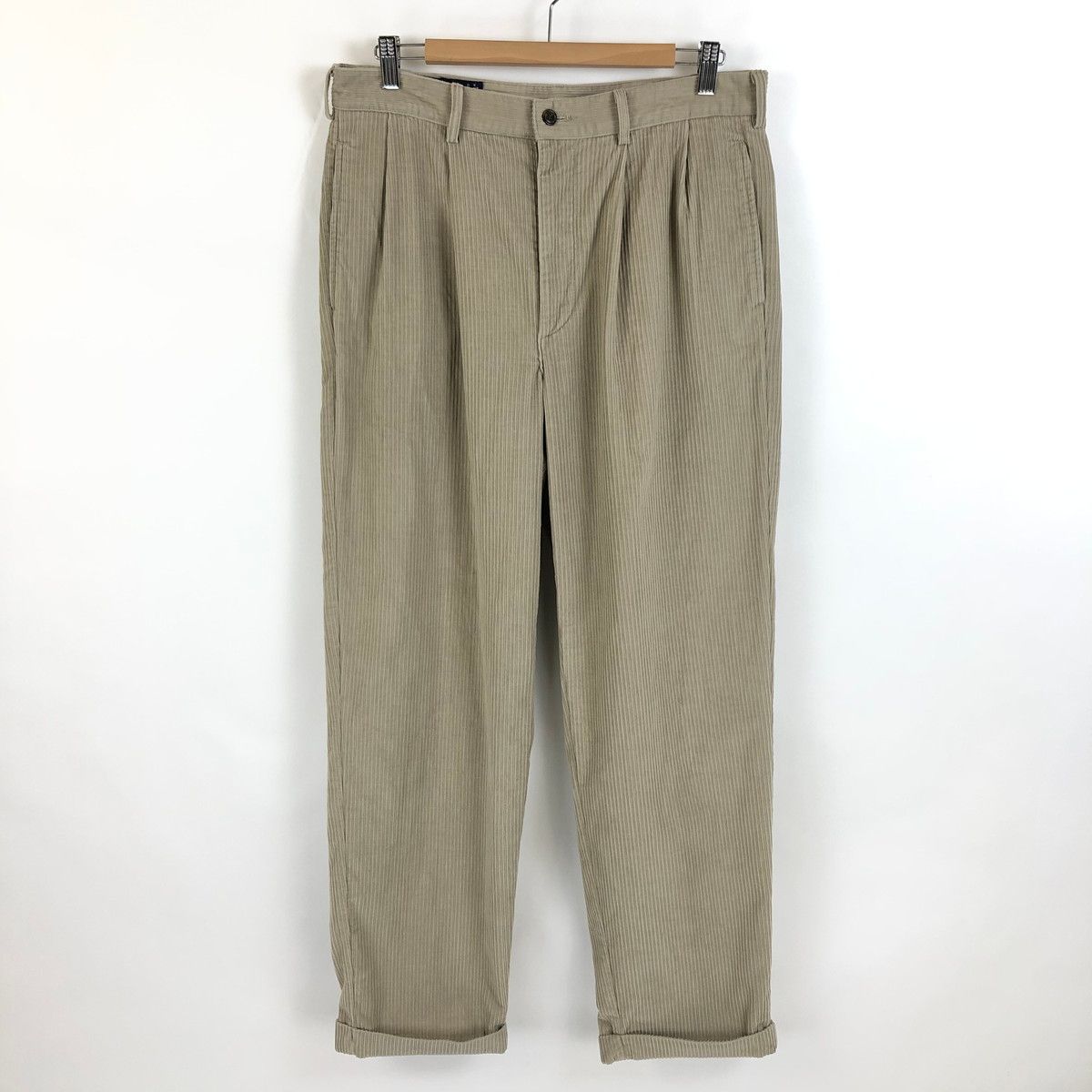 Lawton Harbor コーデュロイパンツ made in USA 太畝 ツータック ヴィンテージ ベージュ系 メンズW33 n020663