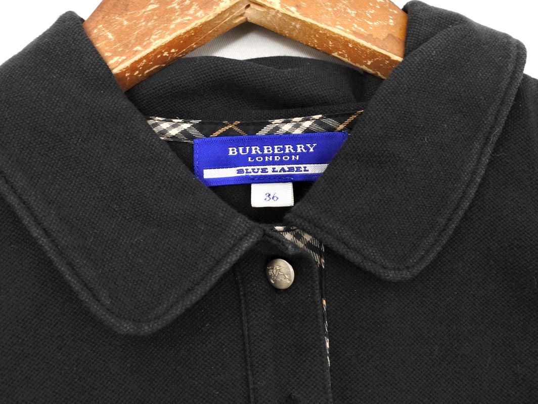 BURBERRY バーバリー BLUE LABELブルーレーベルポロシャツ黒M