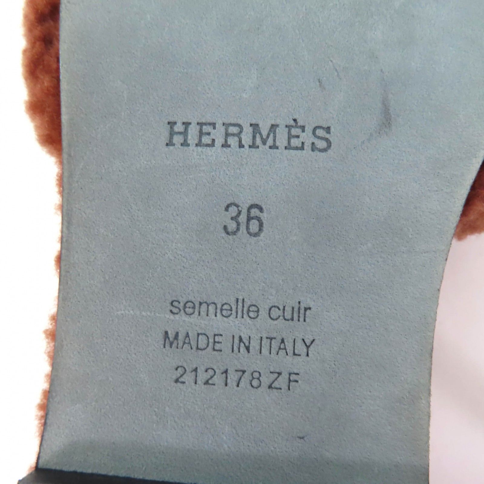 極美品☆HERMES エルメス オラン ムートン ミュール フラット サンダル