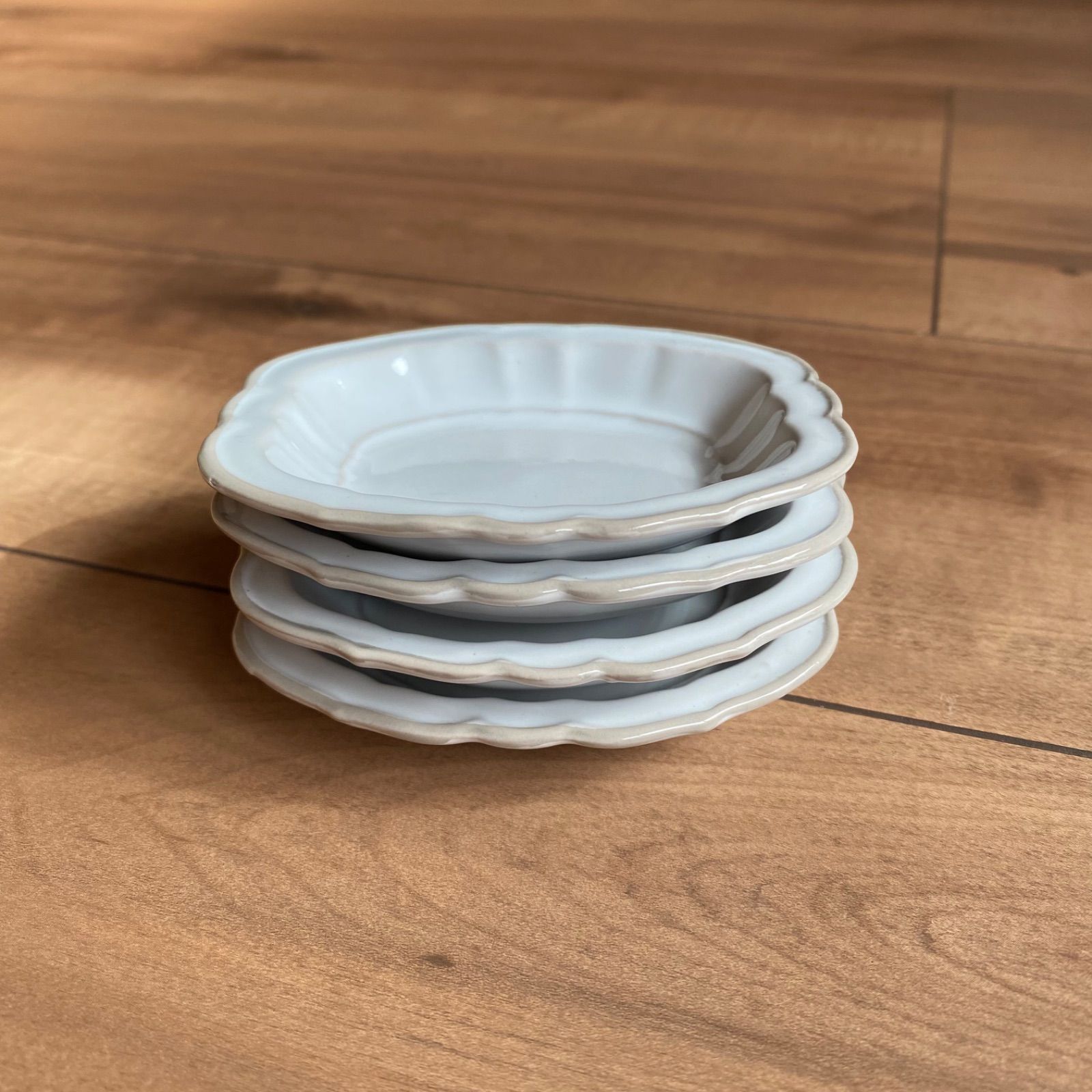 新品 4枚セット アンティークフレームプレート フリル 小皿 豆皿