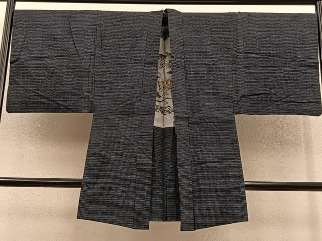 平和屋着物＃男性 長羽織 紬 霞文 正絹 逸品 未使用 BAAT8984gt
