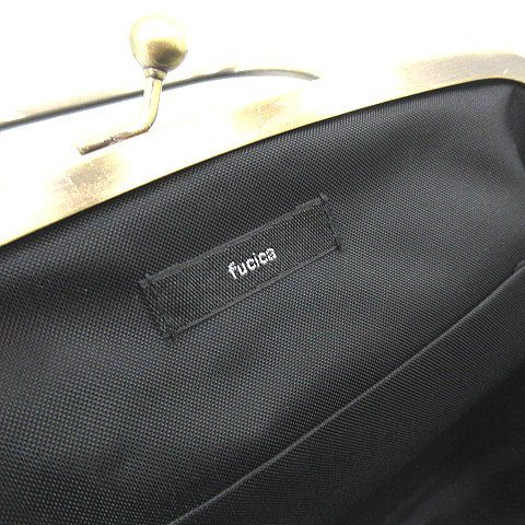 フシカ fucica GAMA KUROBENI 黒漆 がま口 バッグ 黒 ブラック