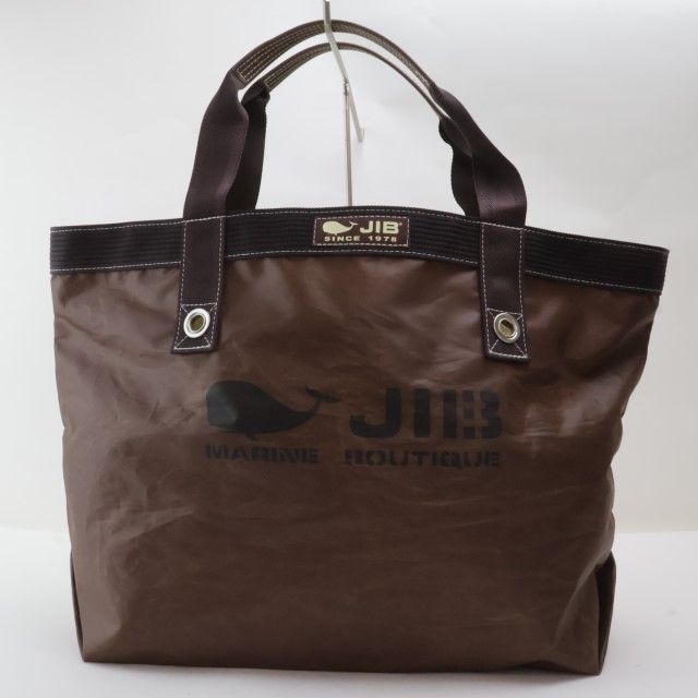 2411-89 ジブ トートバッグ 美品 JIB セイルクロス製 ブラウン 上ZIP 