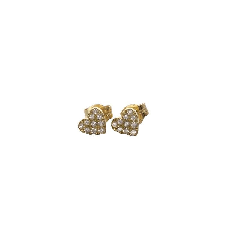 アーカー AHKAH ハートパヴェ ピアス ダイヤモンド 0.05ct K18
