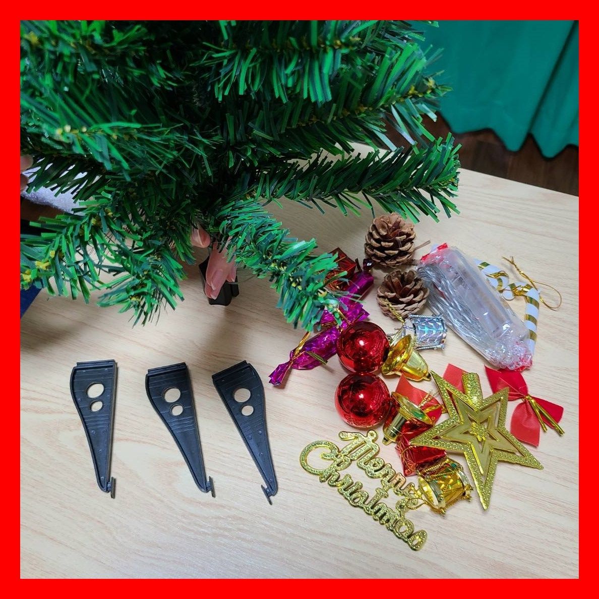 スター付き ミニクリスマスツリー クリスマス LED 50cm - メルカリ