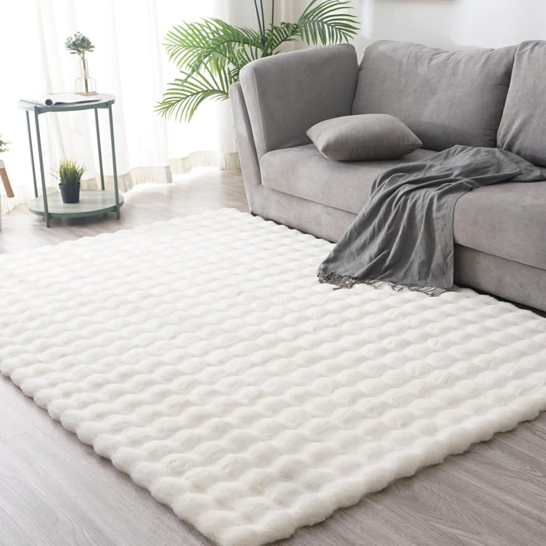 【特価商品】130x185cm 1.5畳 低反発ラグ 極厚カーペット3cm サラふわ ラグ ラグ 北欧 厚手 絨毯 じゅうたん 抜けない カーペット ラグ 白 ふわふわ 滑り止め 洗える OEESYA 床暖房 秋 冬 長方形 ミ