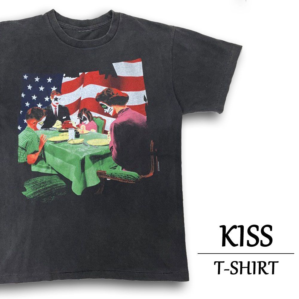 キッス Tシャツ 半袖 KISS バンドTシャツ KISS MY ASS メンズ M 相当 フェード ブラック - メルカリ