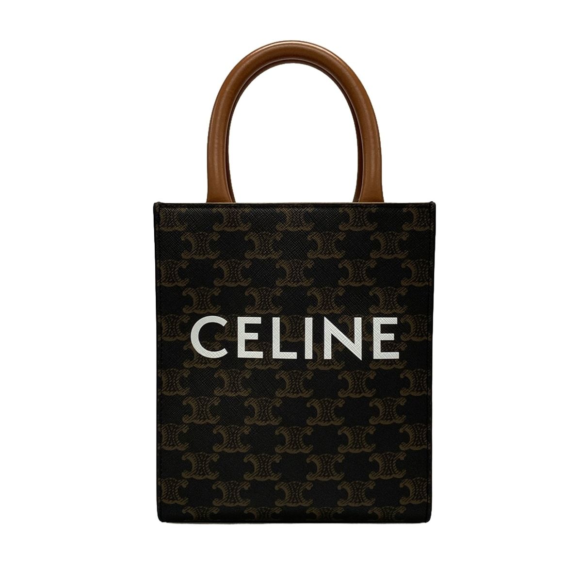 CELINE(セリーヌ) トートバッグ美品 ミニ バーティカル カバ タン(ダークブラウン×ブラウン) - メルカリ