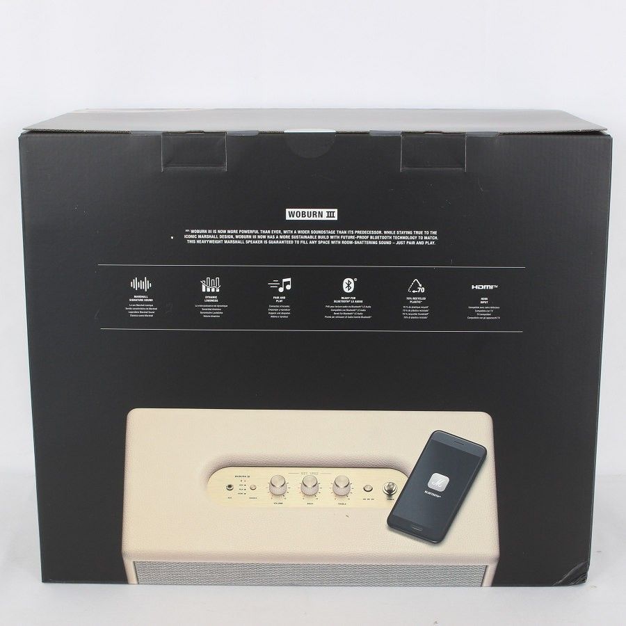 【新品同様】Marshall Woburn III クリーム【未使用】 Woburn III Cream - Bluetoothホームオーディオスピーカー