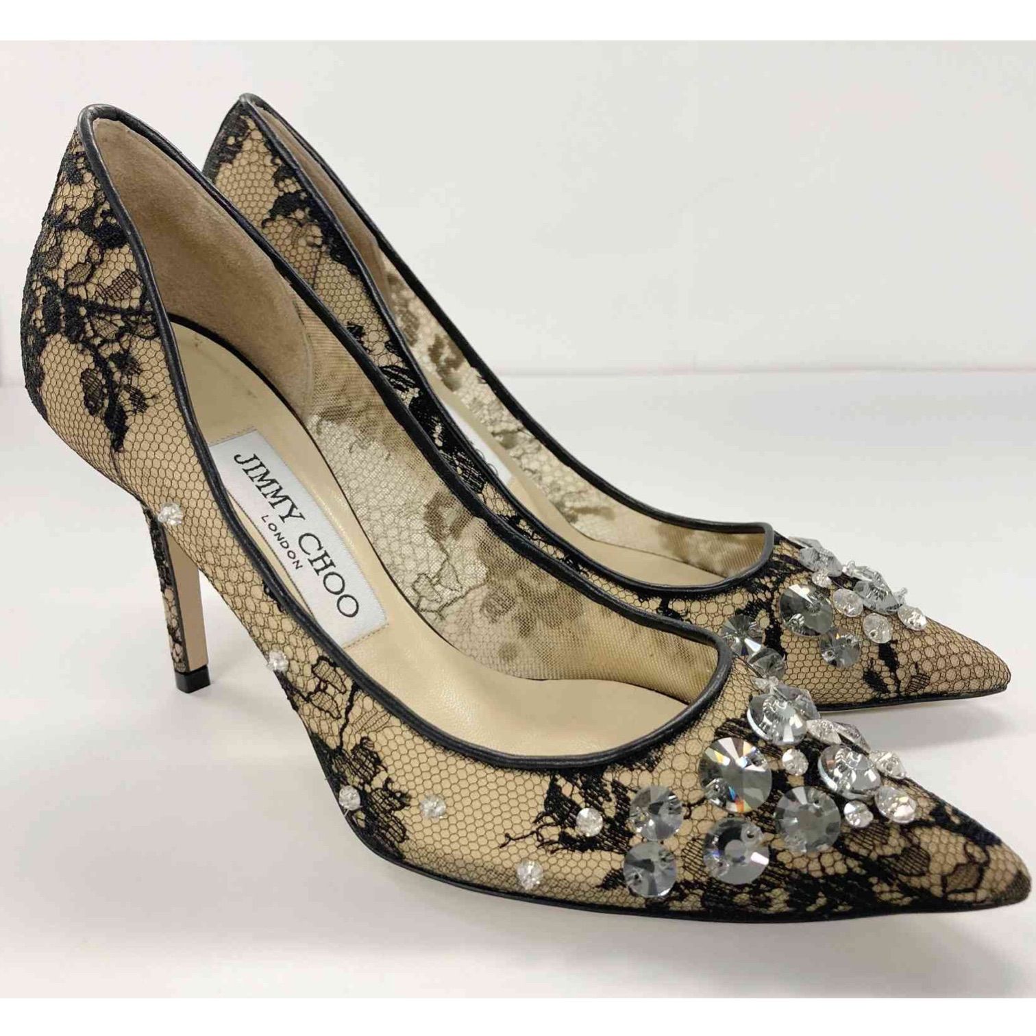 極美品✨JIMMY CHOO ジミーチュウ オープントゥパンプス 総レース 花柄 極美品✨JIMMY CHOO ジミーチュウ オープントゥパンプス 総レース 花柄