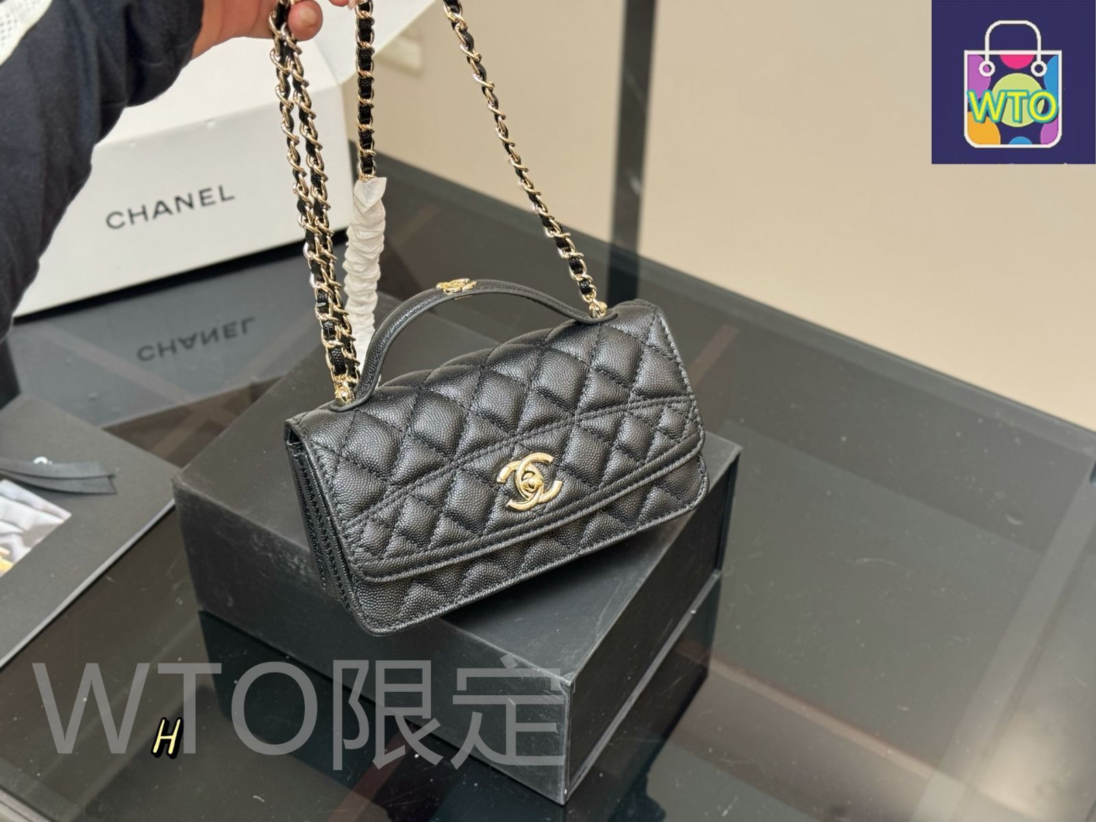 *25C新作*【CHANEL】ハンドバッグ 上品で便利なデザイン 今日特価】Chanel シャネル 25C新作ライチ柄牛皮バッグ