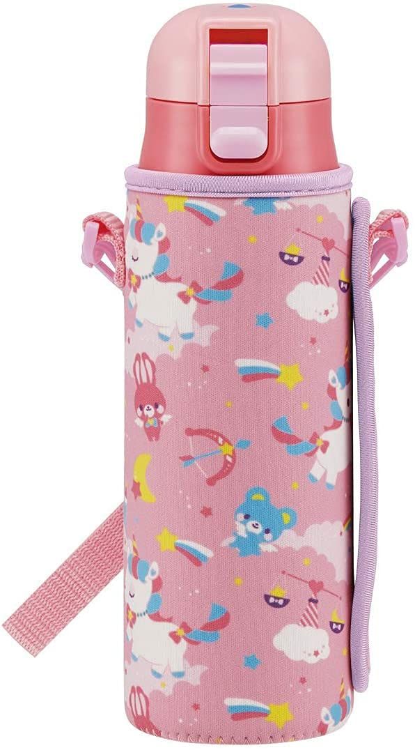 【在庫処分】ユニコーン ボトルカバー付き 女の子 470ml 水筒 ステンレス KSDC4 直飲み スケーター(Skater)