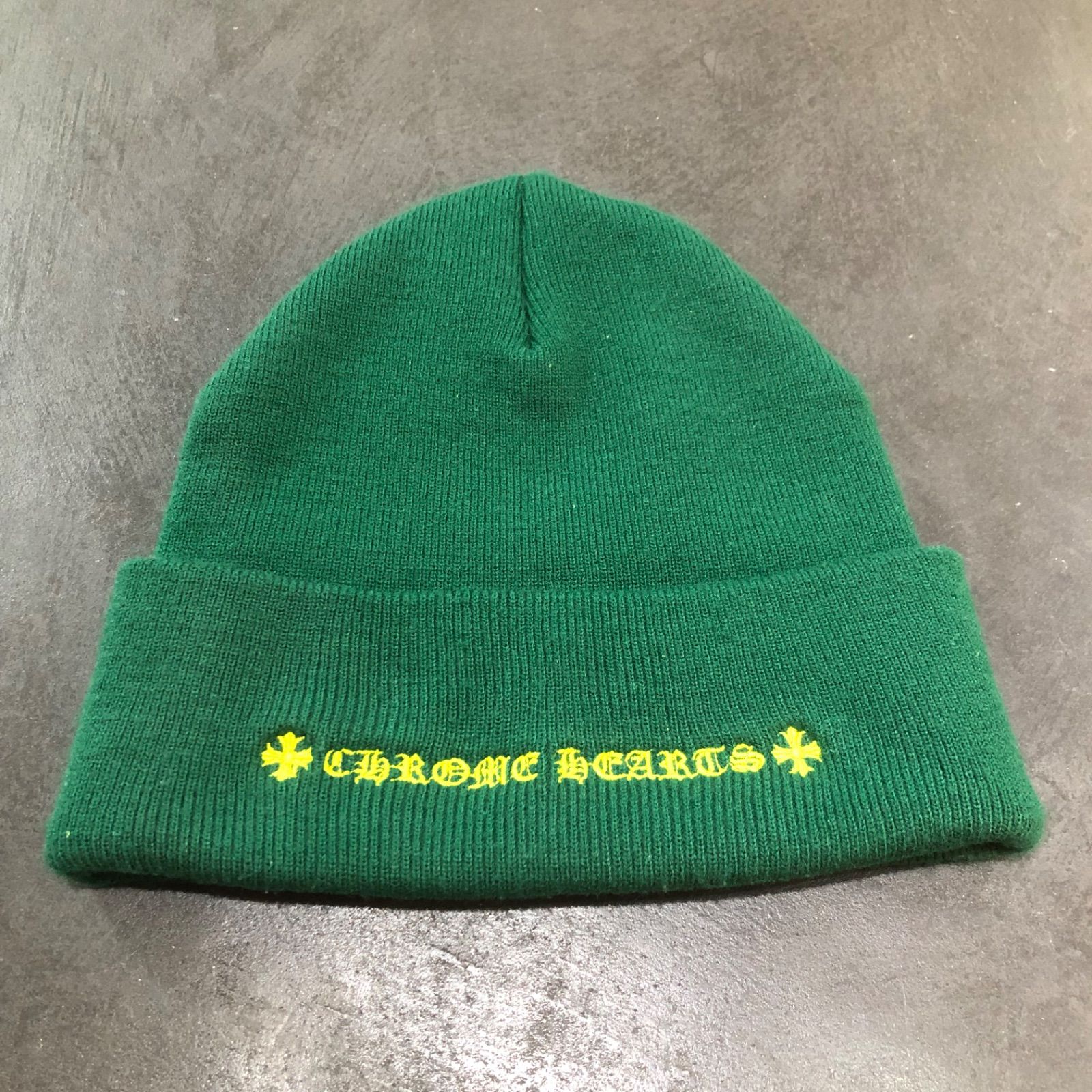 CHROME HEARTS◇ニットキャップ/アクリル/グリーン/メンズ/2990-304