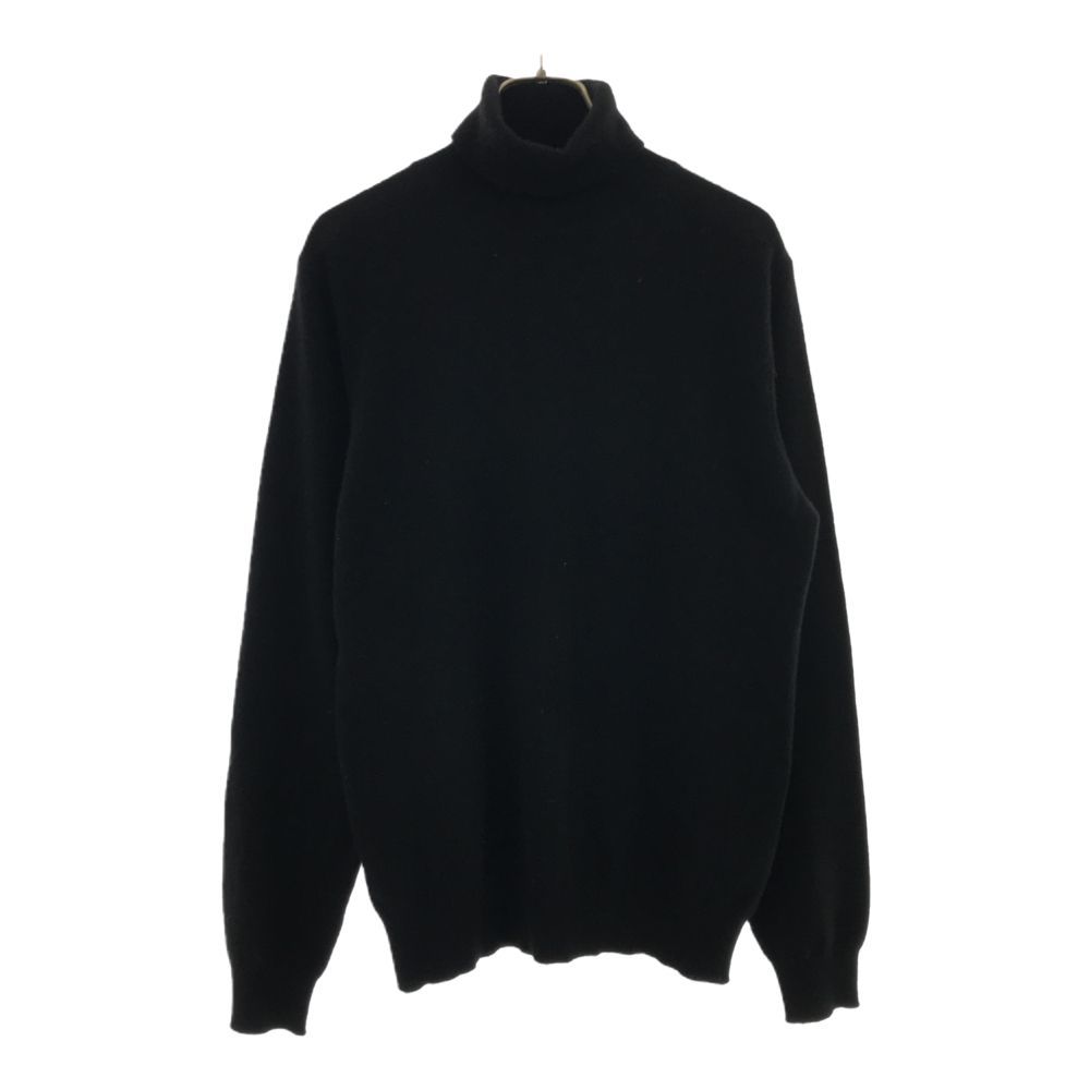 ユニクロ カシミヤ100％ 長袖 タートルネック セーター M ブラック UNIQLO ニット メンズ 古着 【240329】